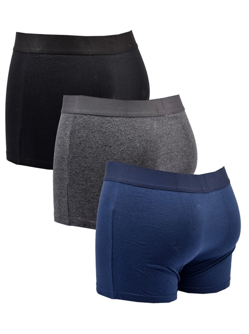 Boxer uomo KAPPA - Confezione da 3 Nero Grigio Blu - Kiabi