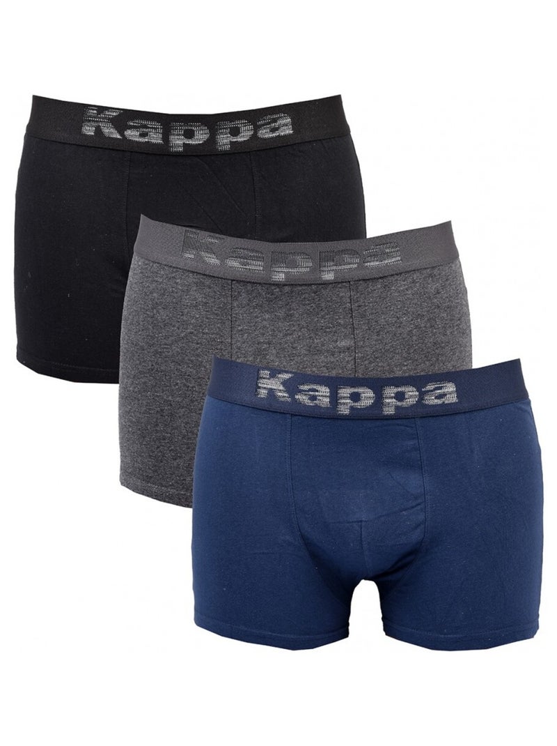 Boxer uomo KAPPA - Confezione da 3 Nero Grigio Blu - Kiabi