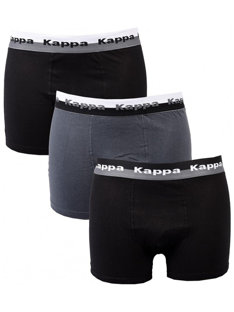 Boxer uomo KAPPA - Confezione da 3 Nero Grigio - Kiabi