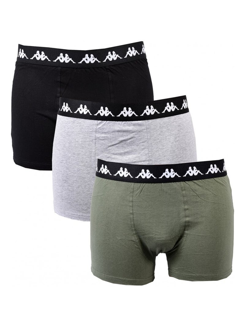 Boxer uomo KAPPA - Confezione da 3 Nero Verde Grigio - Kiabi