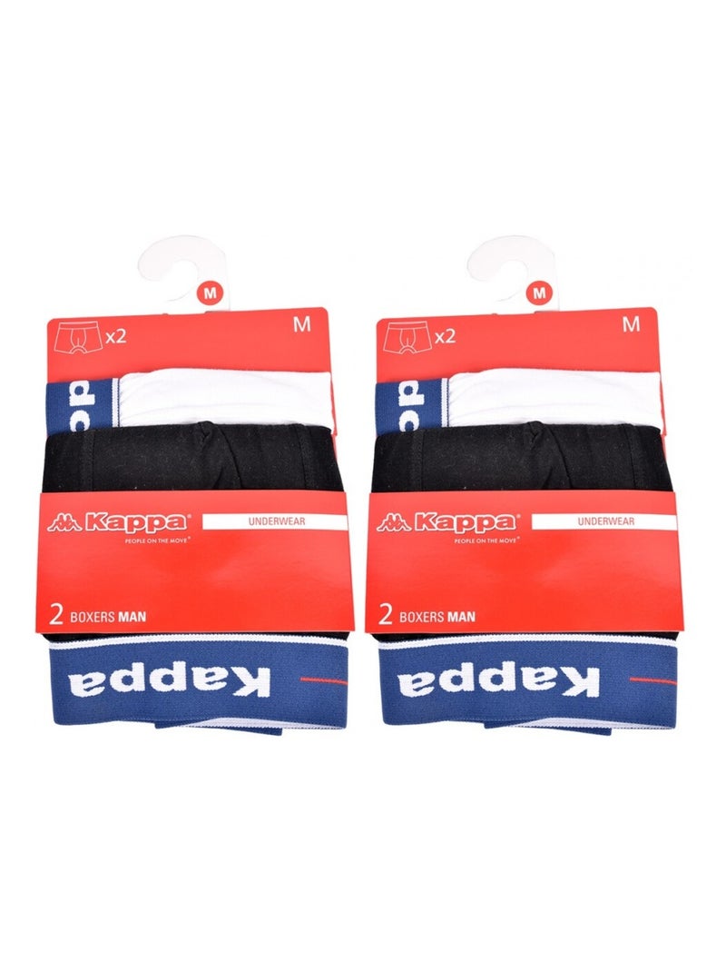 Boxer uomo KAPPA - Confezione da 4 Bianco Nero - Kiabi