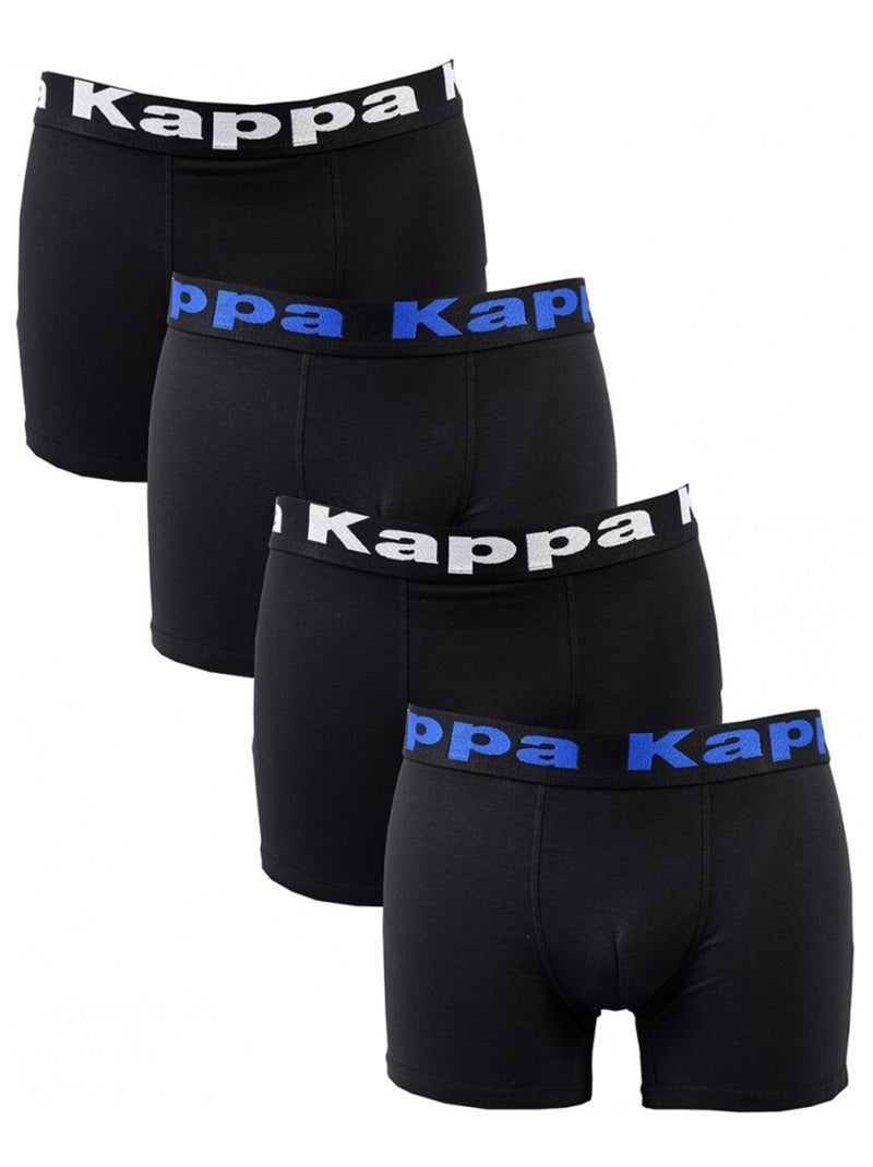 Boxer uomo KAPPA - Confezione da 4 Nero Blu Bianco - Kiabi