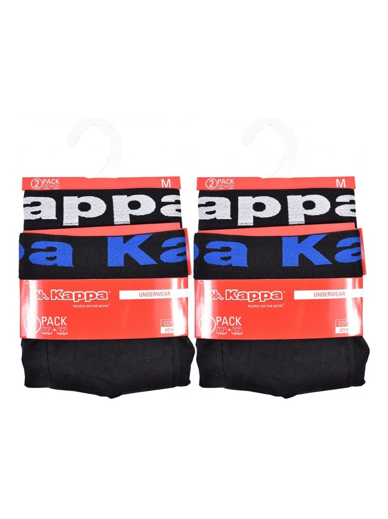 Boxer uomo KAPPA - Confezione da 4 Nero Blu Bianco - Kiabi