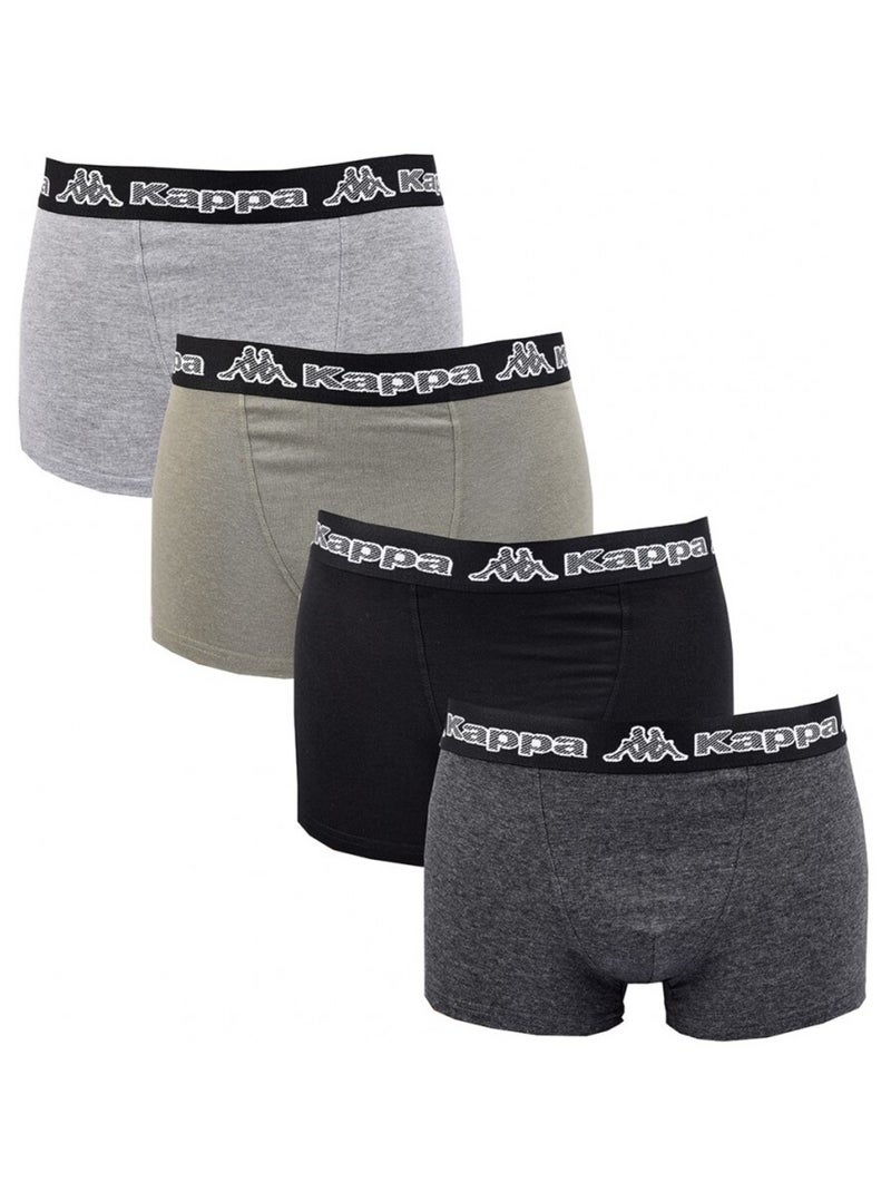 Boxer uomo KAPPA - Confezione da 4 Nero Cachi Grigio - Kiabi