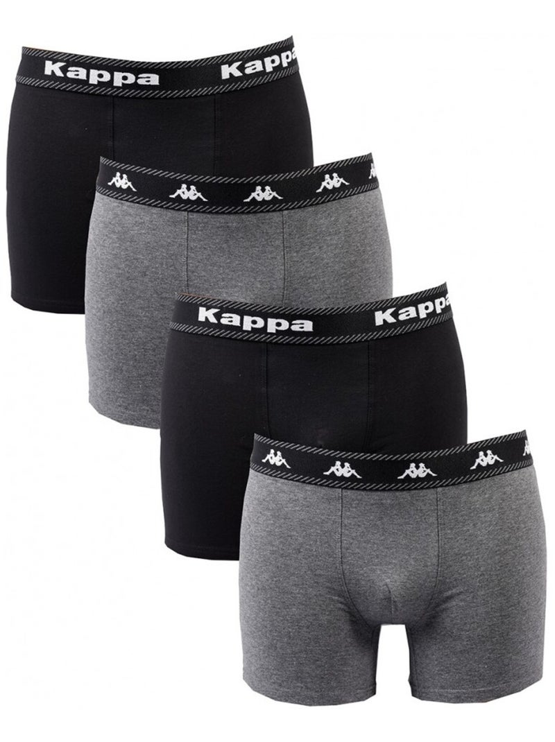 Boxer uomo KAPPA - Confezione da 4 Nero Grigio - Kiabi