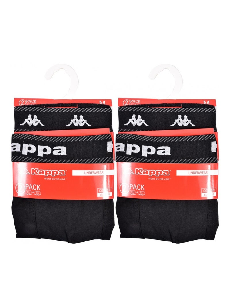 Boxer uomo KAPPA - Confezione da 4 Nero Grigio - Kiabi