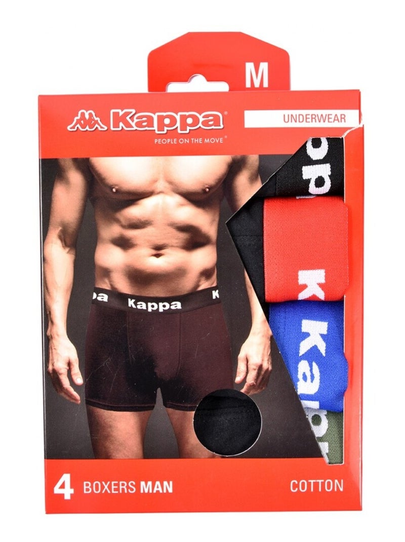 Boxer uomo KAPPA - Confezione da 4 Nero Multicolore Nero - Kiabi