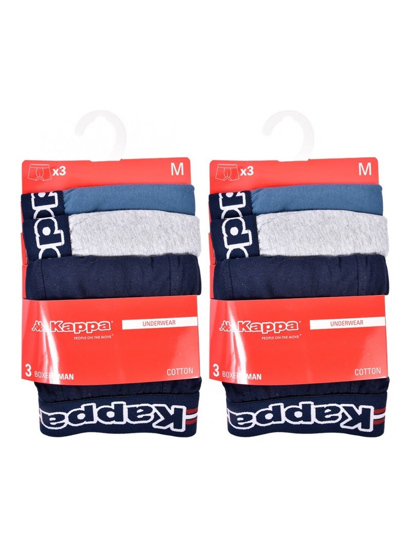 Boxer uomo KAPPA - Confezione da 6 Blu Blu marino Grigio - Kiabi