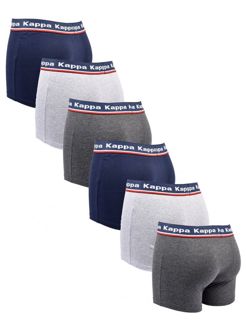 Boxer uomo KAPPA - Confezione da 6 Blu grigio antracite - Kiabi
