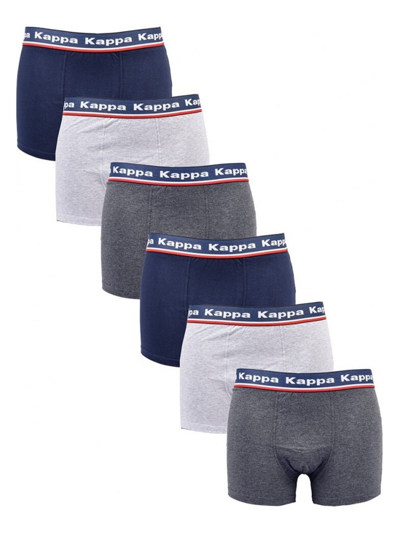 Boxer uomo KAPPA - Confezione da 6 Blu grigio antracite - Kiabi