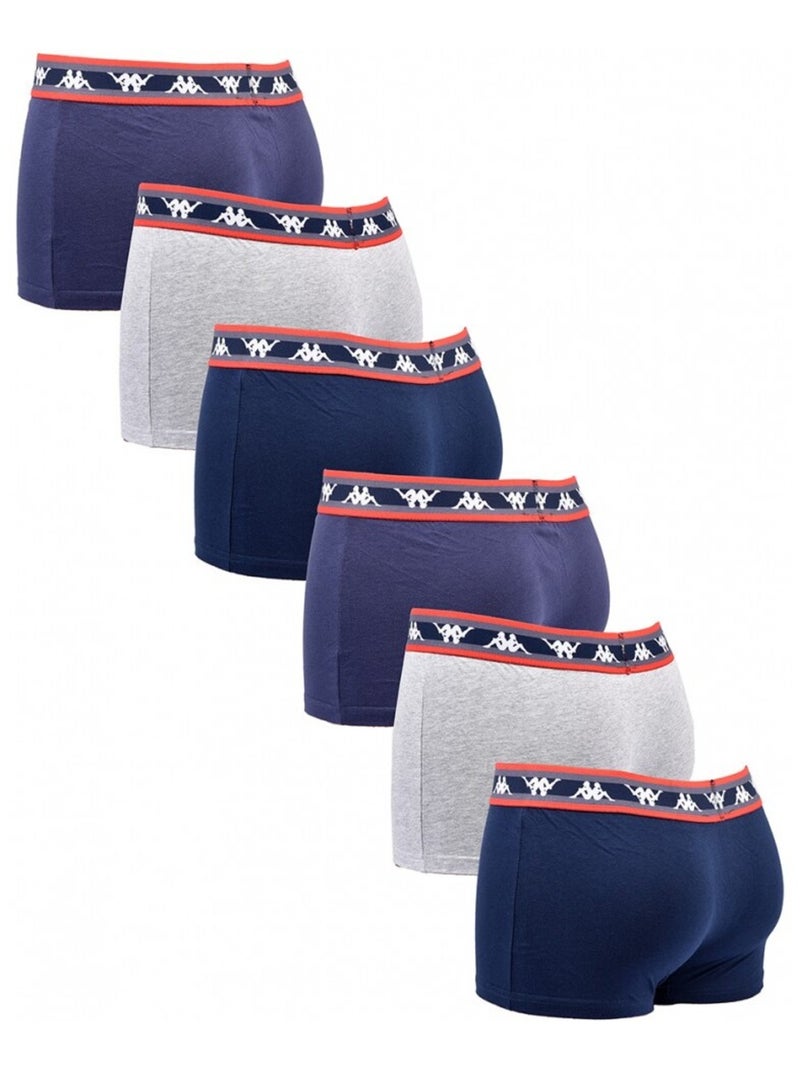 Boxer uomo KAPPA - Confezione da 6 Blu Grigio Blu - Kiabi