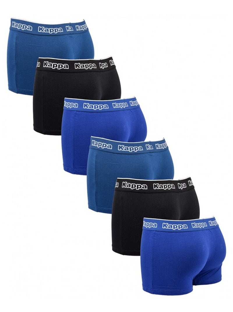 Boxer uomo KAPPA - Confezione da 6 Blu Nero Blu - Kiabi