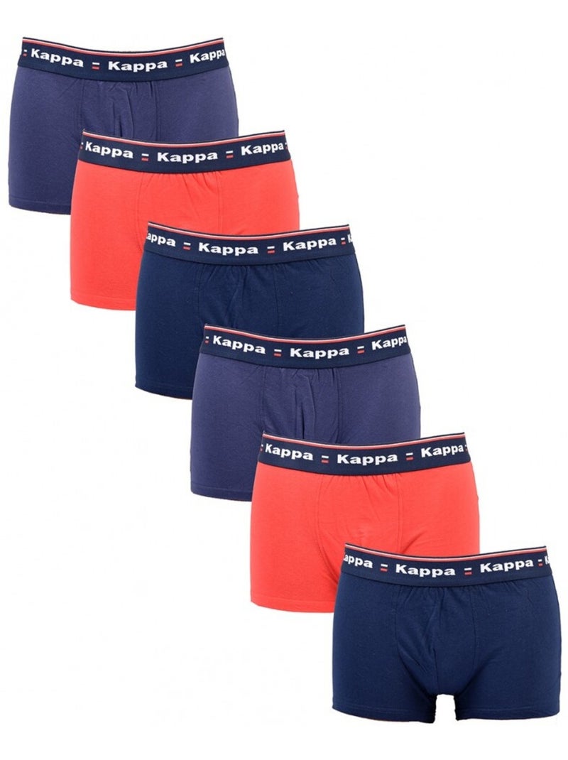 Boxer uomo KAPPA - Confezione da 6 Blu Rosso Blu - Kiabi