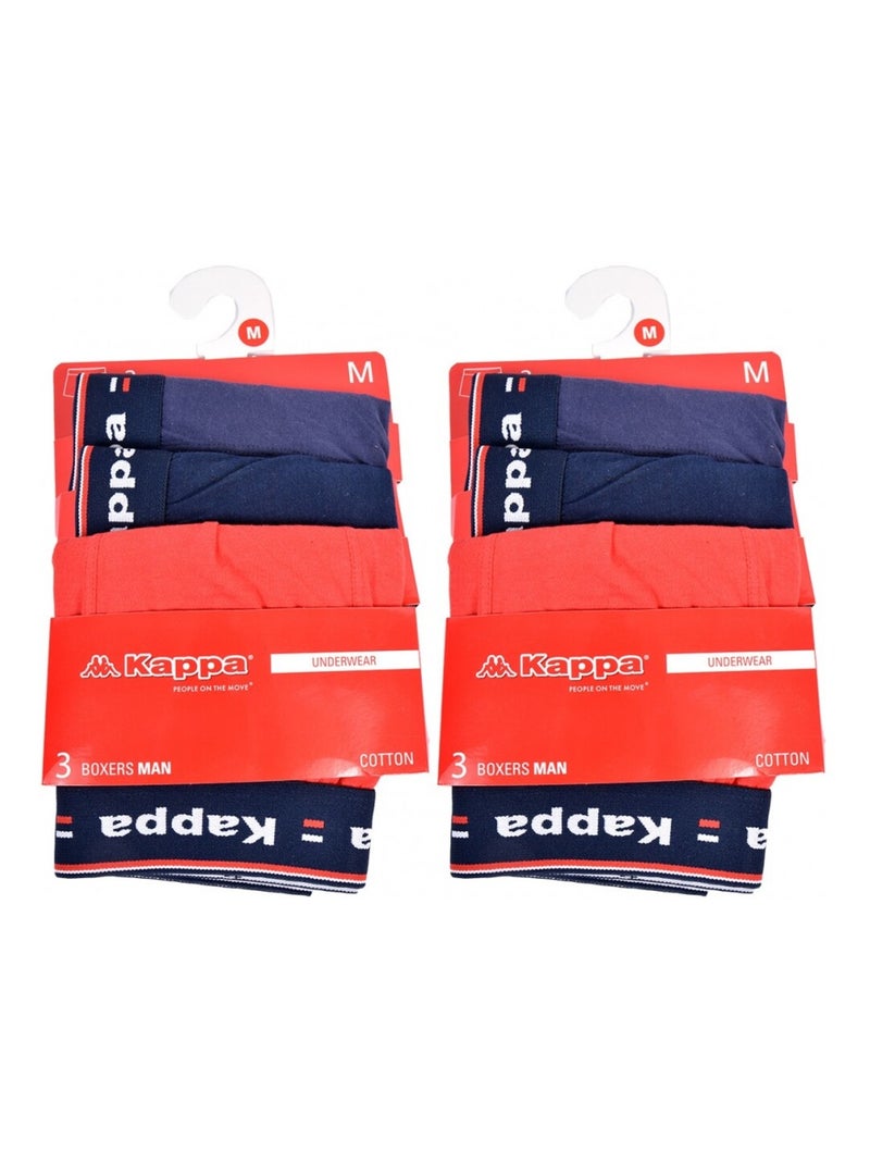 Boxer uomo KAPPA - Confezione da 6 Blu Rosso Blu - Kiabi