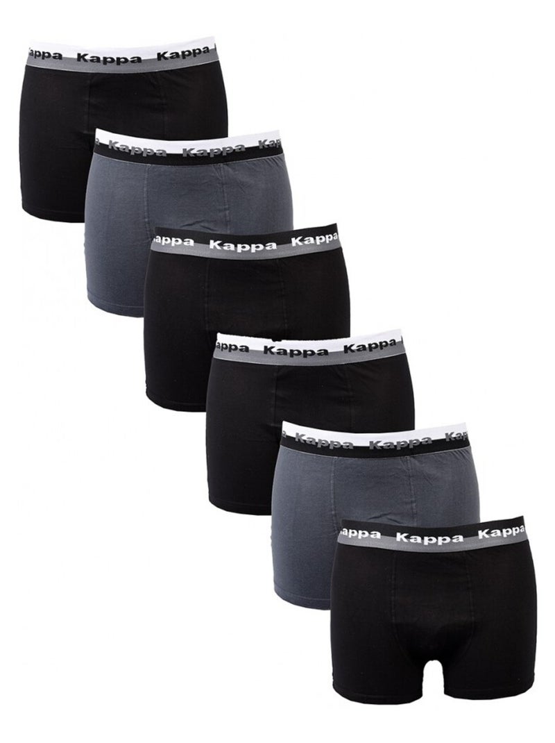 Boxer uomo KAPPA - Confezione da 6 Grigio argentato nero - Kiabi