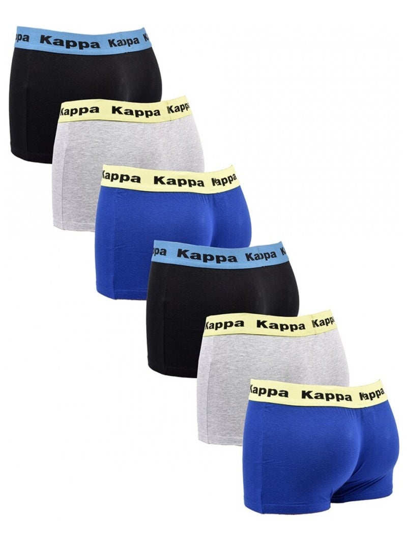 Boxer uomo KAPPA - Confezione da 6 Nero Grigio Blu - Kiabi