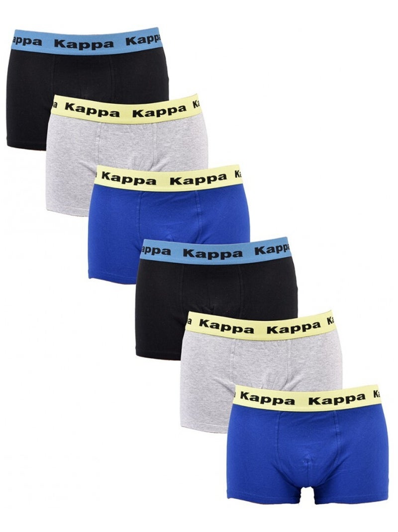Boxer uomo KAPPA - Confezione da 6 Nero Grigio Blu - Kiabi