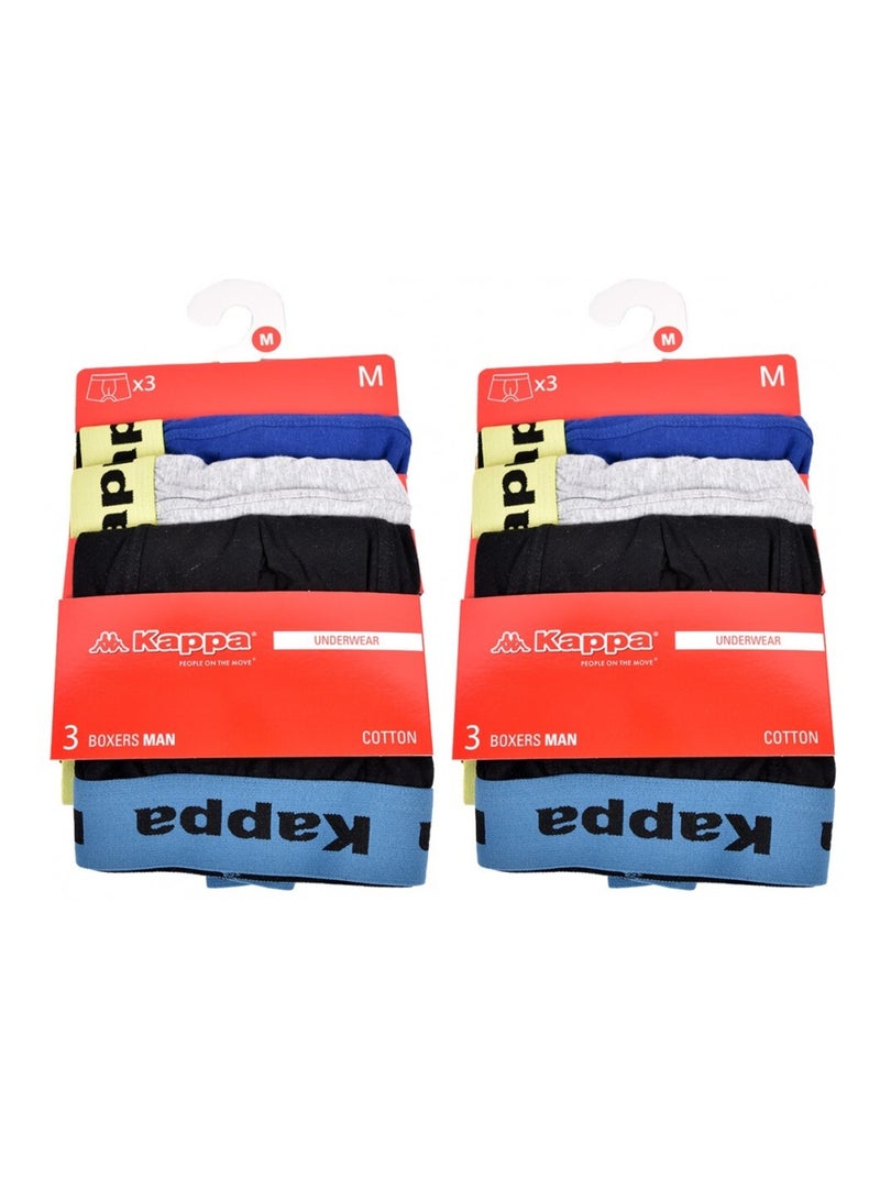 Boxer uomo KAPPA - Confezione da 6 Nero Grigio Blu - Kiabi