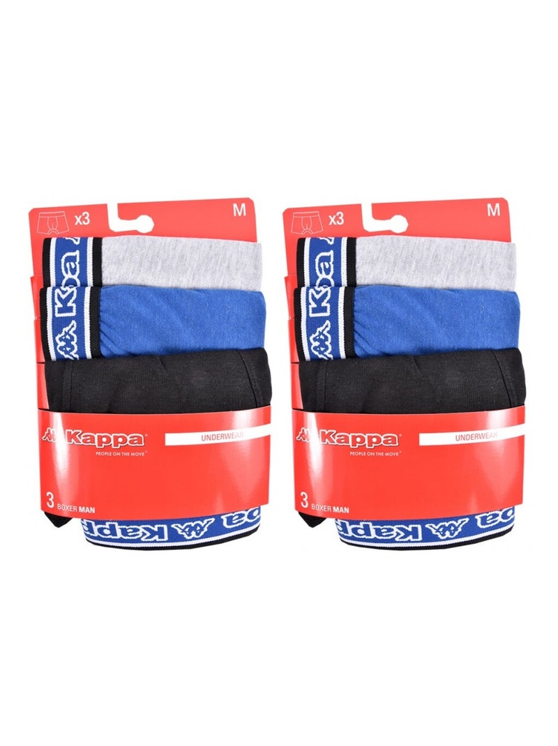 Boxer uomo KAPPA - Confezione da 6 Nero Multicolore Blu - Kiabi