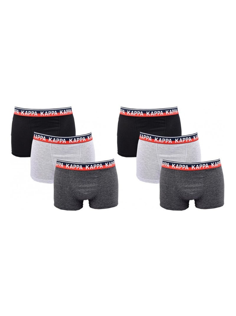 Boxer uomo KAPPA - Confezione da 6 Nero Multicolore Grigio - Kiabi
