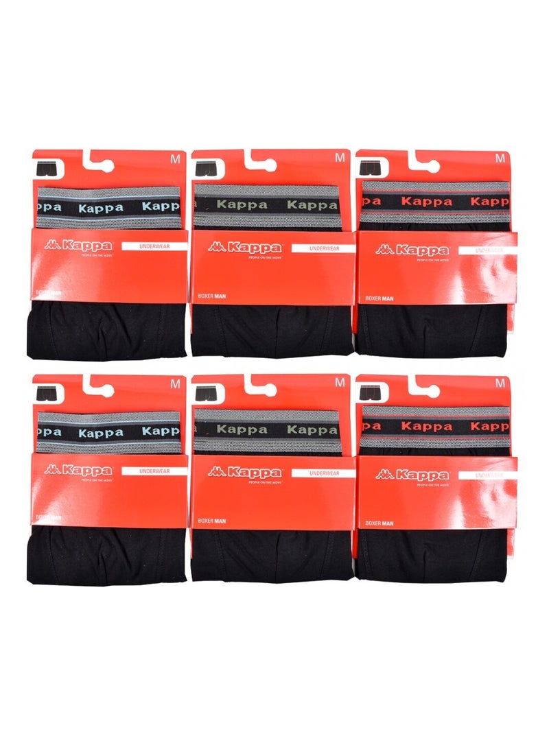 Boxer uomo KAPPA - Confezione da 6 Nero Nero - Kiabi