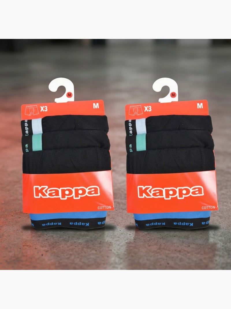 Boxer uomo KAPPA confezione da 6, cotone, cintura elastica Nero - Kiabi