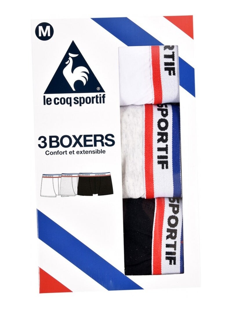 Boxer Uomo LE COQ SPORTIF - Confezione da 3 Nero Bianco Grigio - Kiabi