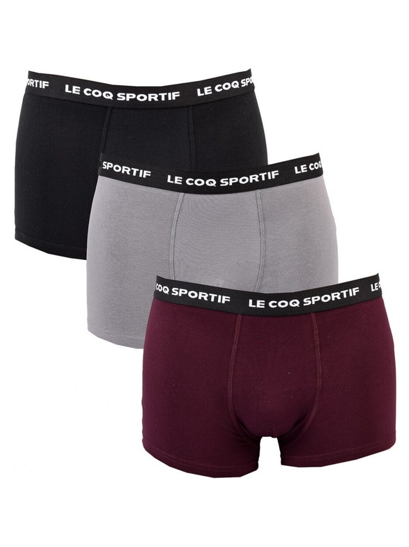Boxer Uomo LE COQ SPORTIF - Confezione da 3 Nero Bordeaux Grigio - Kiabi