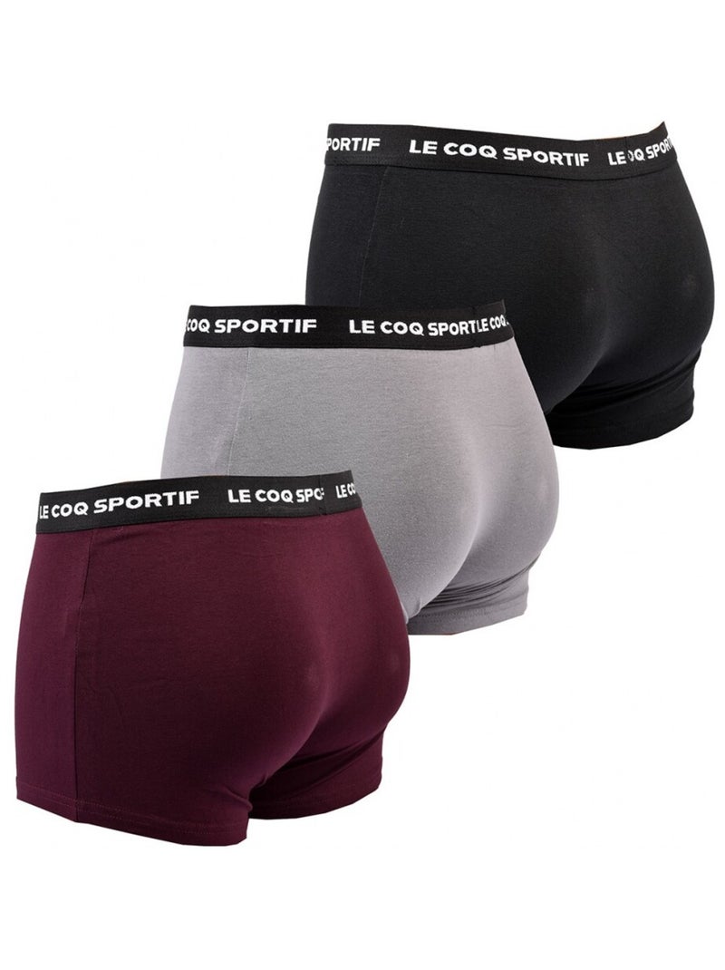 Boxer Uomo LE COQ SPORTIF - Confezione da 3 Nero Bordeaux Grigio - Kiabi