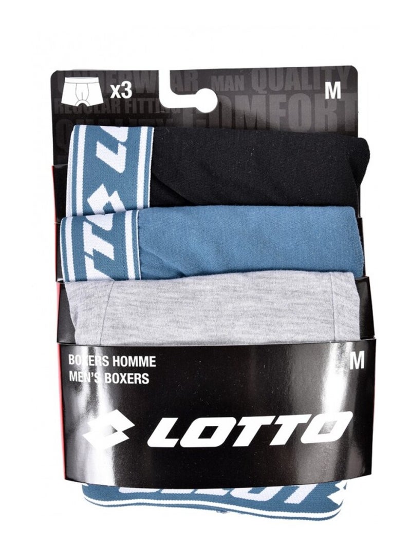 Boxer uomo LOTTO - Confezione da 3 Blu grigio chiaro Grigio - Kiabi