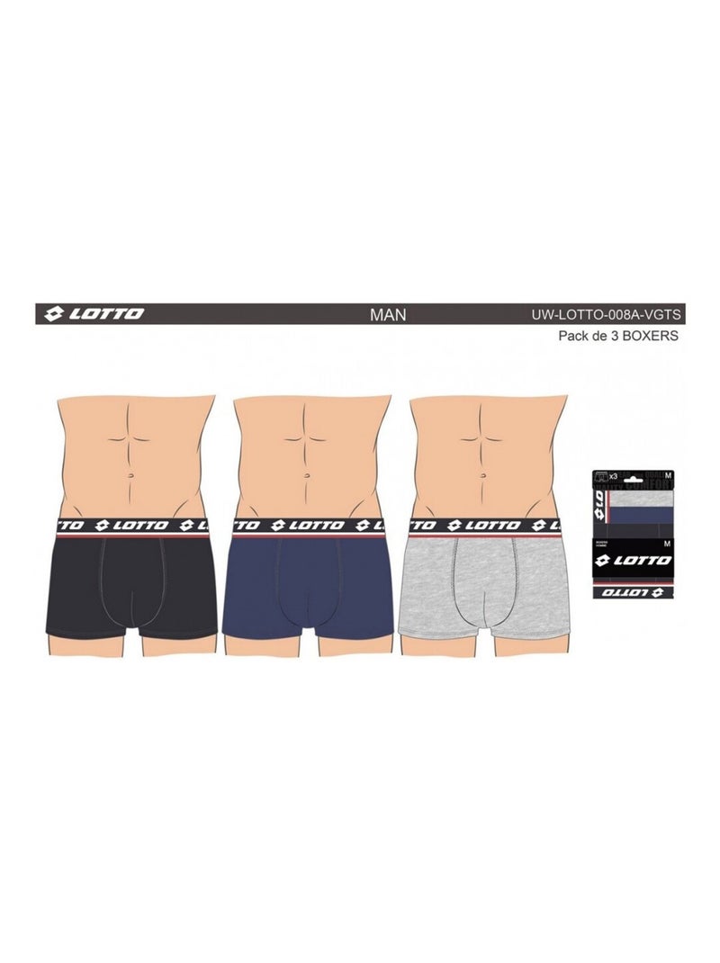 Boxer uomo LOTTO - Confezione da 3 Blu Multicolore - Kiabi
