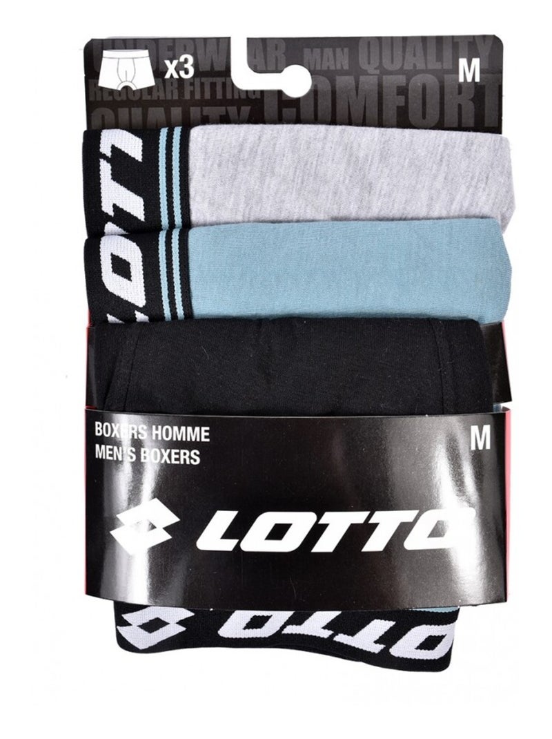 Boxer uomo LOTTO - Confezione da 3 Blu Multicolore Grigio - Kiabi