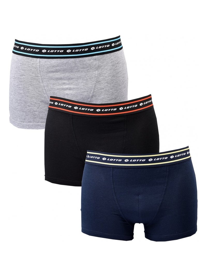 Boxer uomo LOTTO - Confezione da 3 Grigio giallo blu - Kiabi
