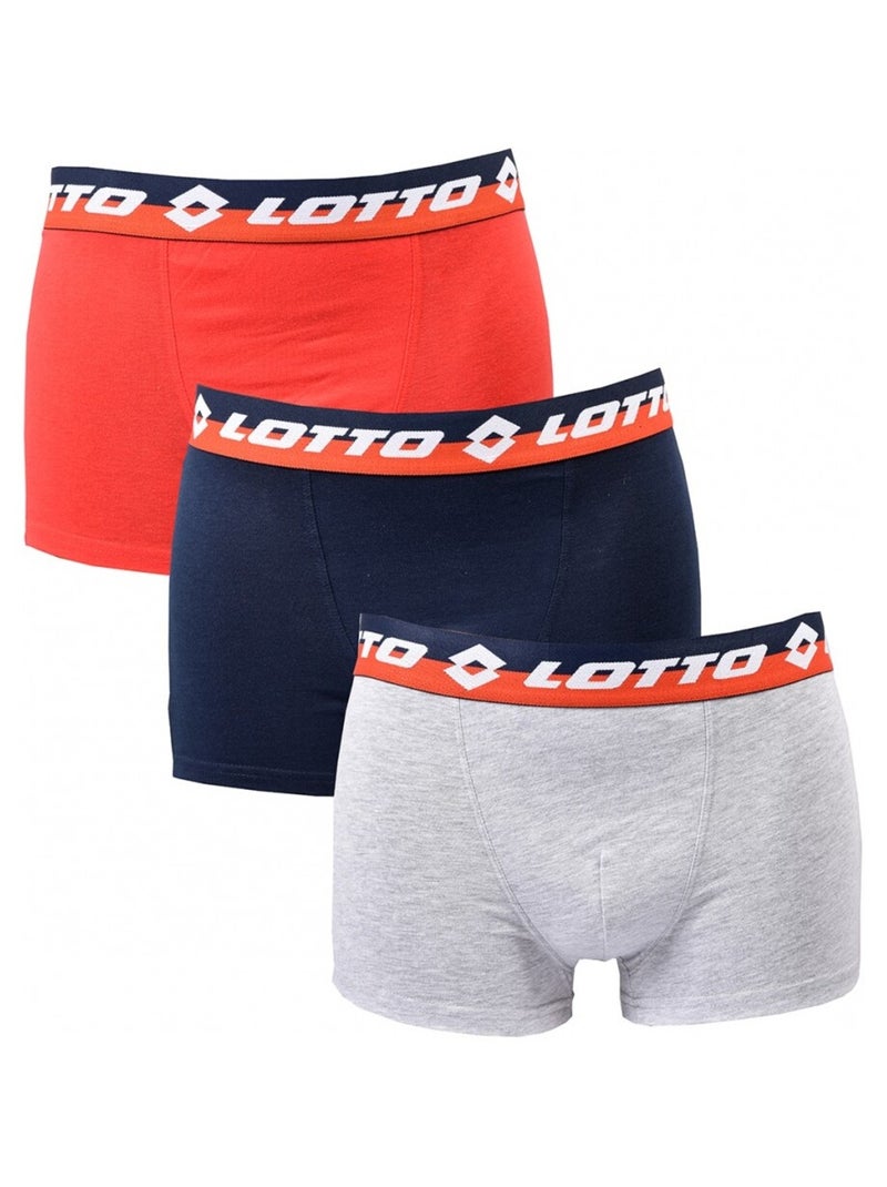 Boxer uomo LOTTO - Confezione da 3 Grigio rosso blu - Kiabi