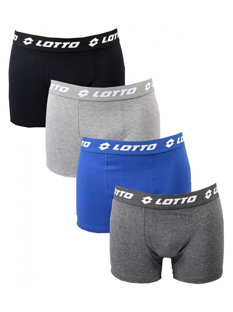 Boxer uomo LOTTO - Confezione da 4 Nero Grigio chiaro Blu - Kiabi