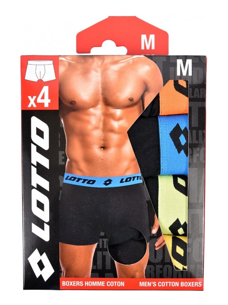 Boxer uomo LOTTO - Confezione da 4 Nero Multicolore - Kiabi