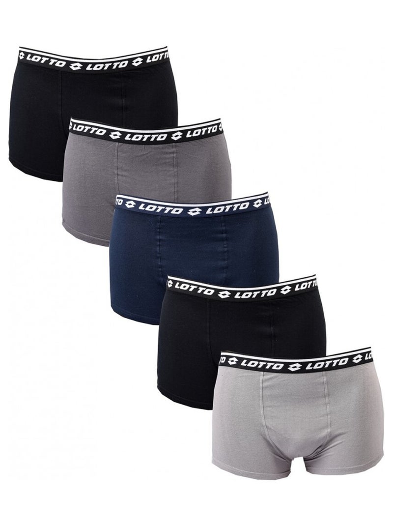 Boxer uomo LOTTO - Confezione da 5 Nero Grigio antracite Nero - Kiabi
