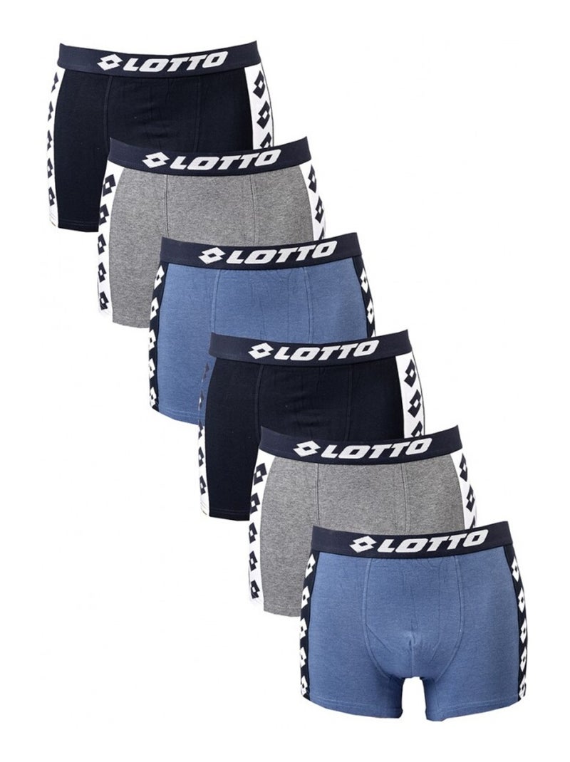 Boxer uomo LOTTO - Confezione da 6 Blu Grigio Blu - Kiabi