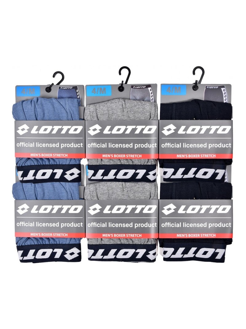 Boxer uomo LOTTO - Confezione da 6 Blu Grigio Blu - Kiabi