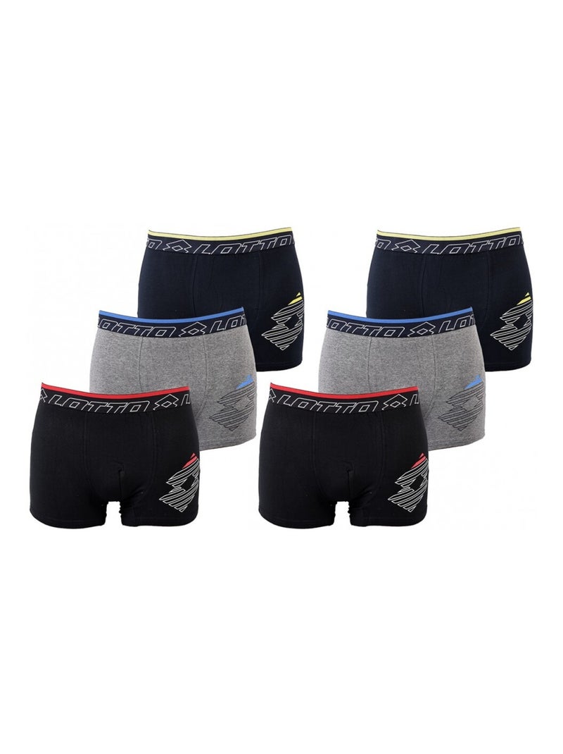 Boxer uomo LOTTO - Confezione da 6 Blu Multicolore Nero - Kiabi