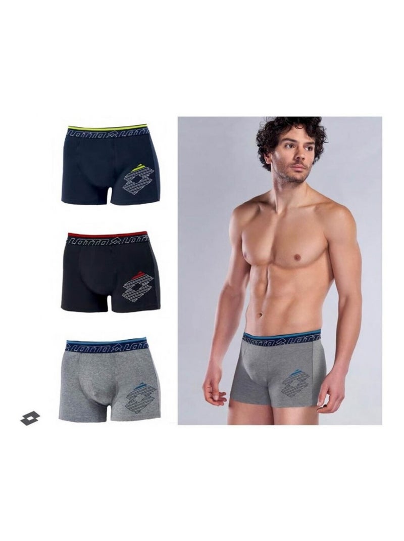 Boxer uomo LOTTO - Confezione da 6 Blu Multicolore Nero - Kiabi