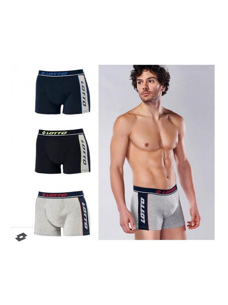 Boxer uomo LOTTO - Confezione da 6 Nero Blu marino Grigio - Kiabi
