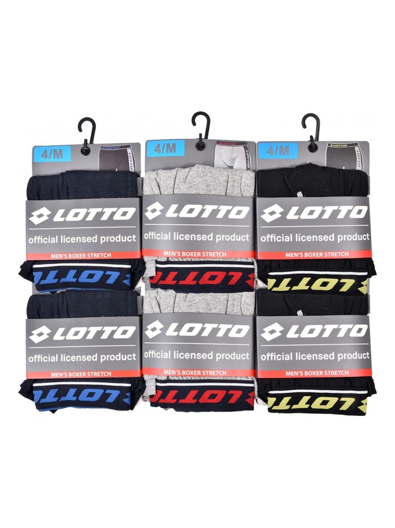 Boxer uomo LOTTO - Confezione da 6 Nero Blu marino Grigio - Kiabi
