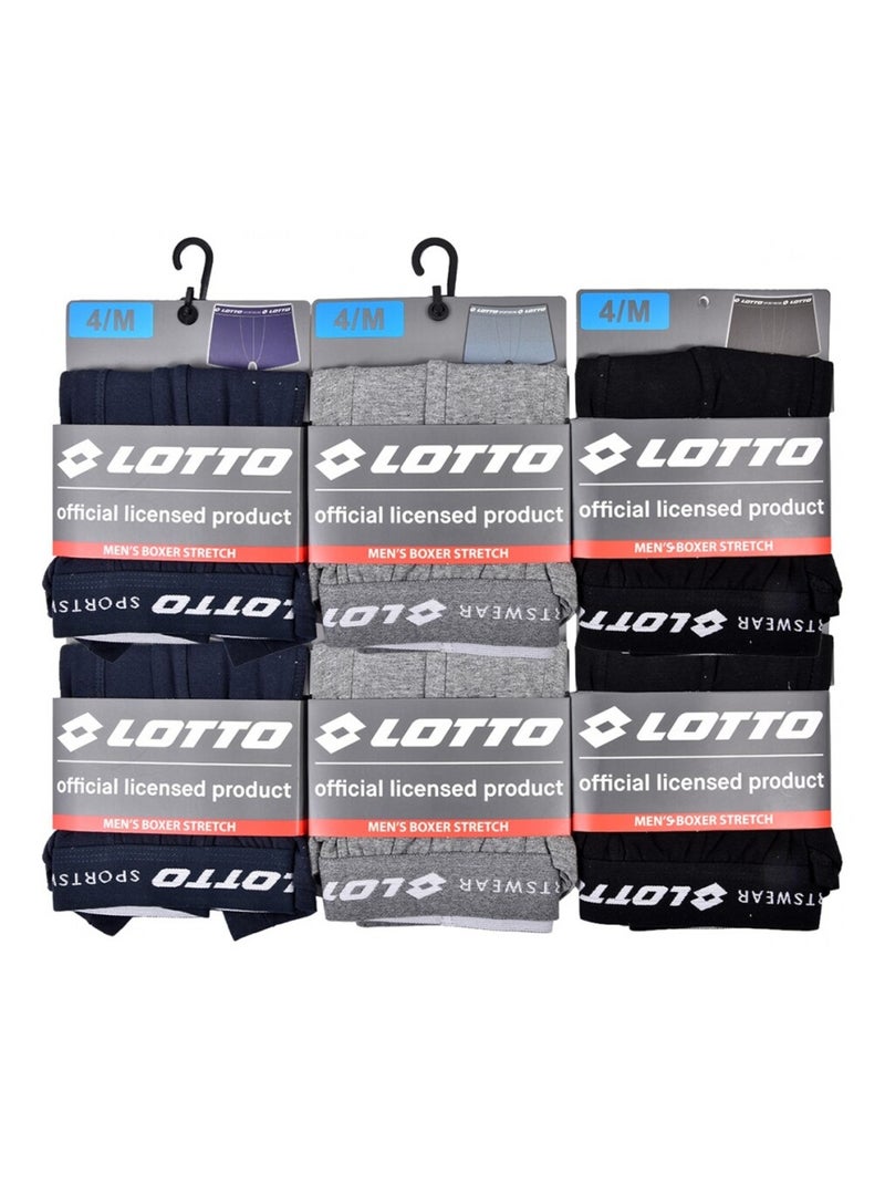 Boxer uomo LOTTO - Confezione da 6 Nero Grigio chiaro Blu - Kiabi