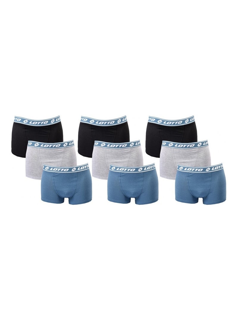 Boxer uomo LOTTO - Confezione da 9 Blu grigio chiaro Grigio - Kiabi
