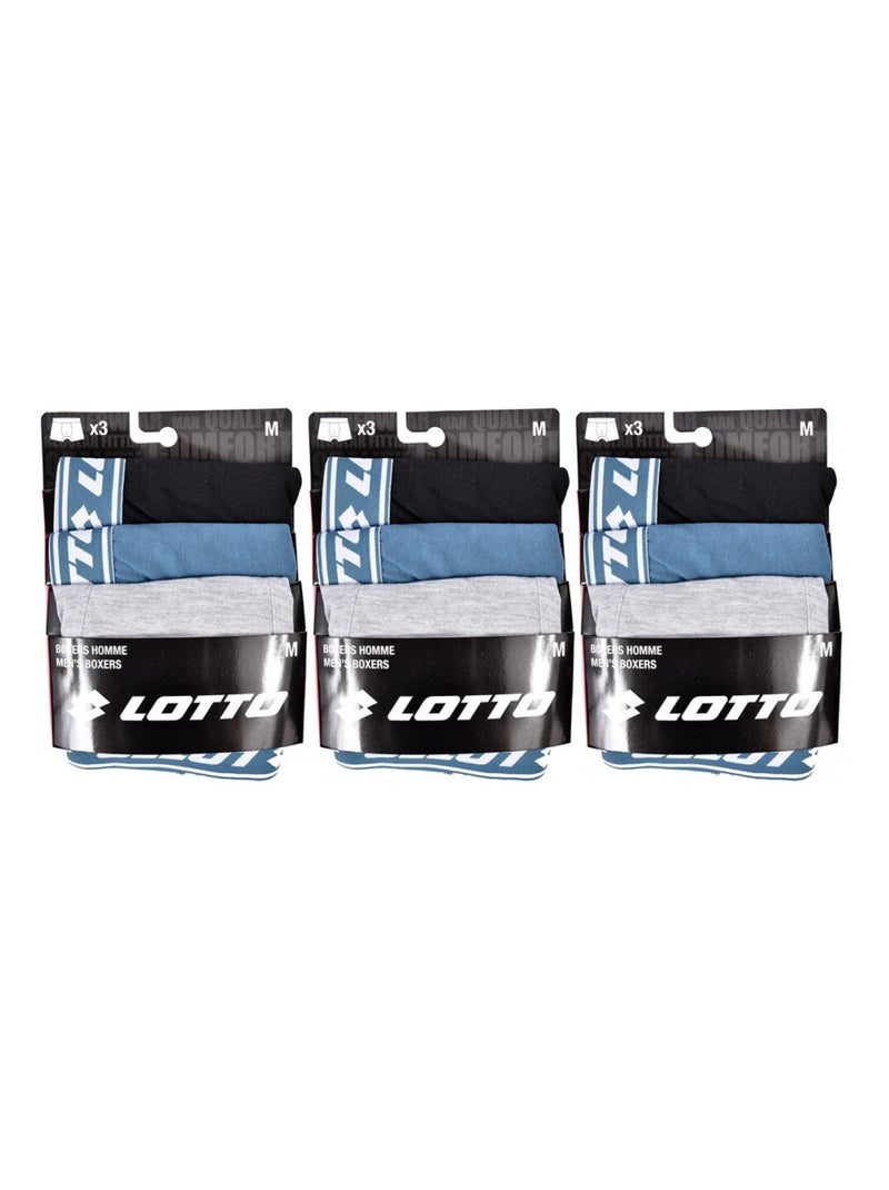 Boxer uomo LOTTO - Confezione da 9 Blu grigio chiaro Grigio - Kiabi
