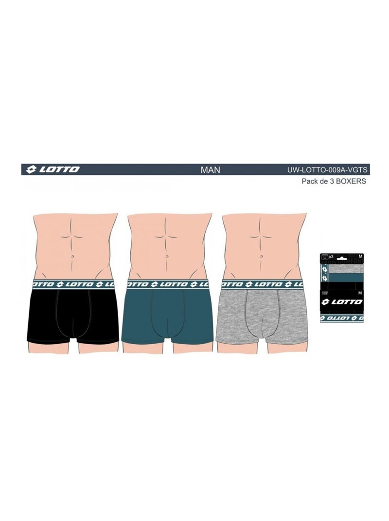 Boxer uomo LOTTO - Confezione da 9 Blu grigio chiaro Grigio - Kiabi