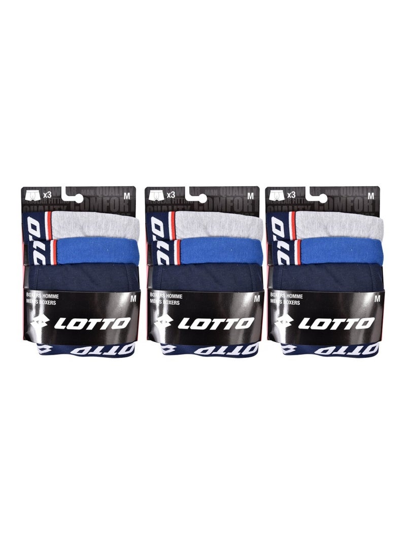 Boxer uomo LOTTO - Confezione da 9 Blu Multicolore - Kiabi