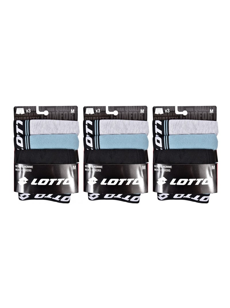 Boxer uomo LOTTO - Confezione da 9 Blu Multicolore Grigio - Kiabi