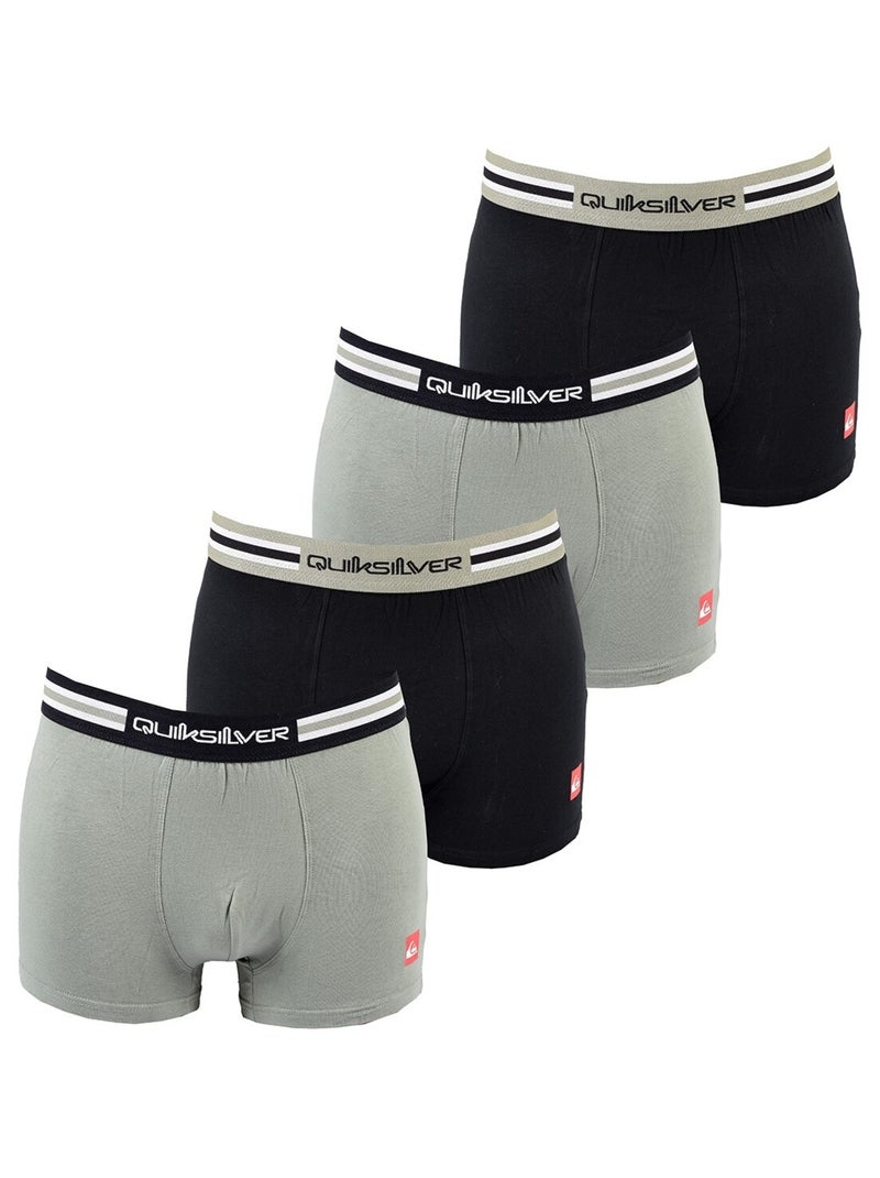 Boxer Uomo QUIKSILVER - Confezione da 4 Nero Grigio Bianco - Kiabi
